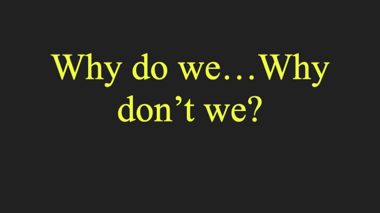 Why we as messianics do this