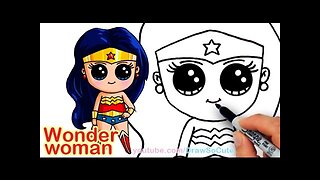 How to Draw Wonder Woman Cute step by step
