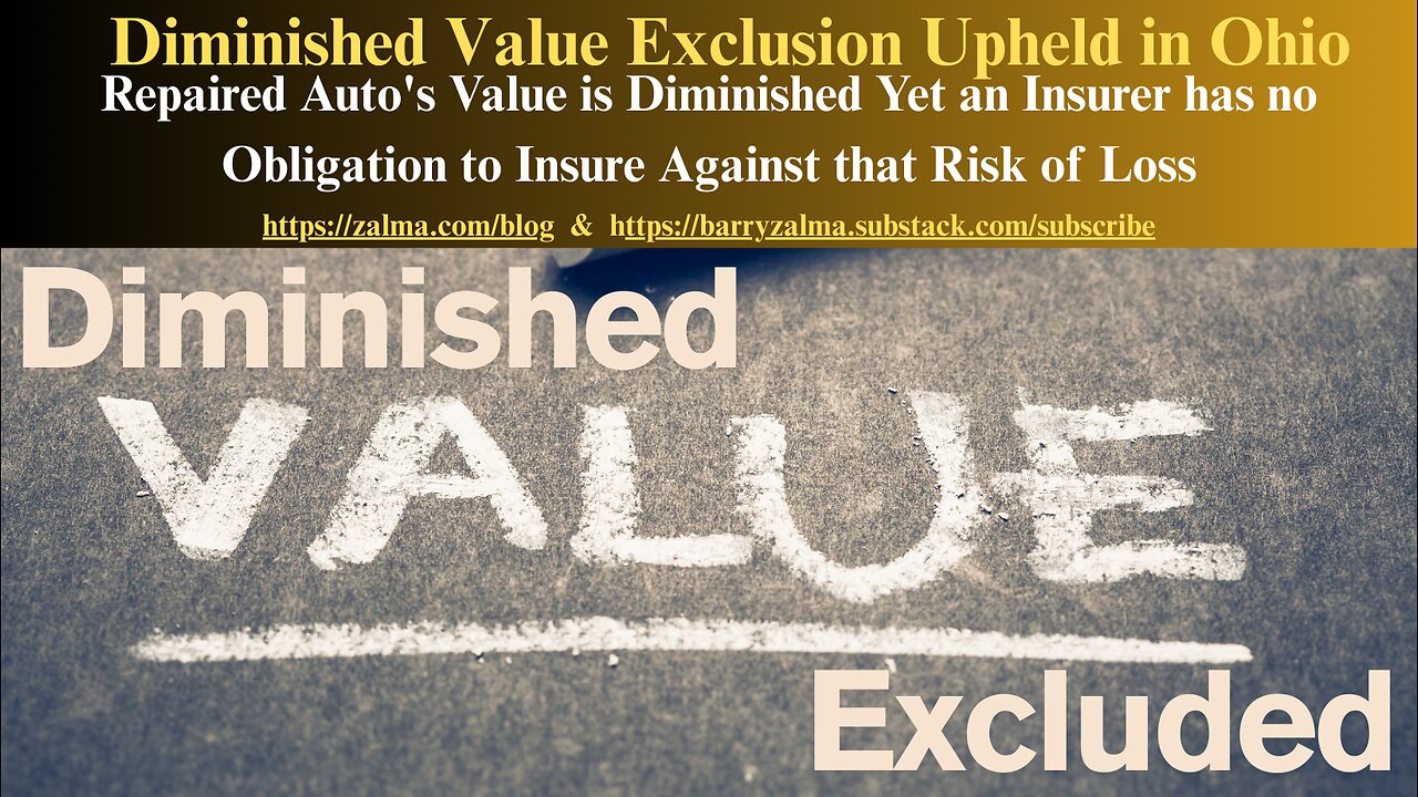 Diminished Value Exclusion Upheld in Ohio