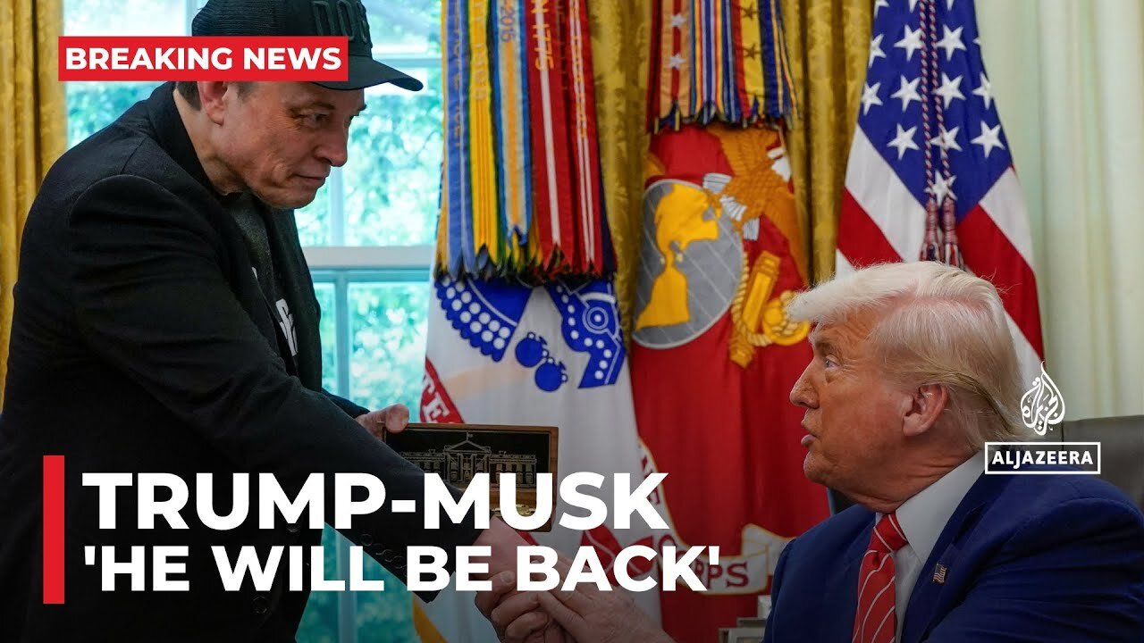 US President Donald Trump and Elon Musk attend a press conference at the White House