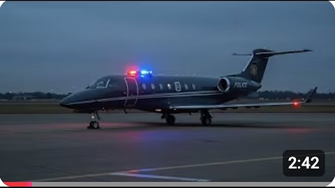 Police Private jet with police lights Takeing Off
