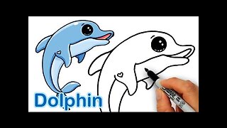 How to Draw a Cartoon Dolphin Cute and Easy