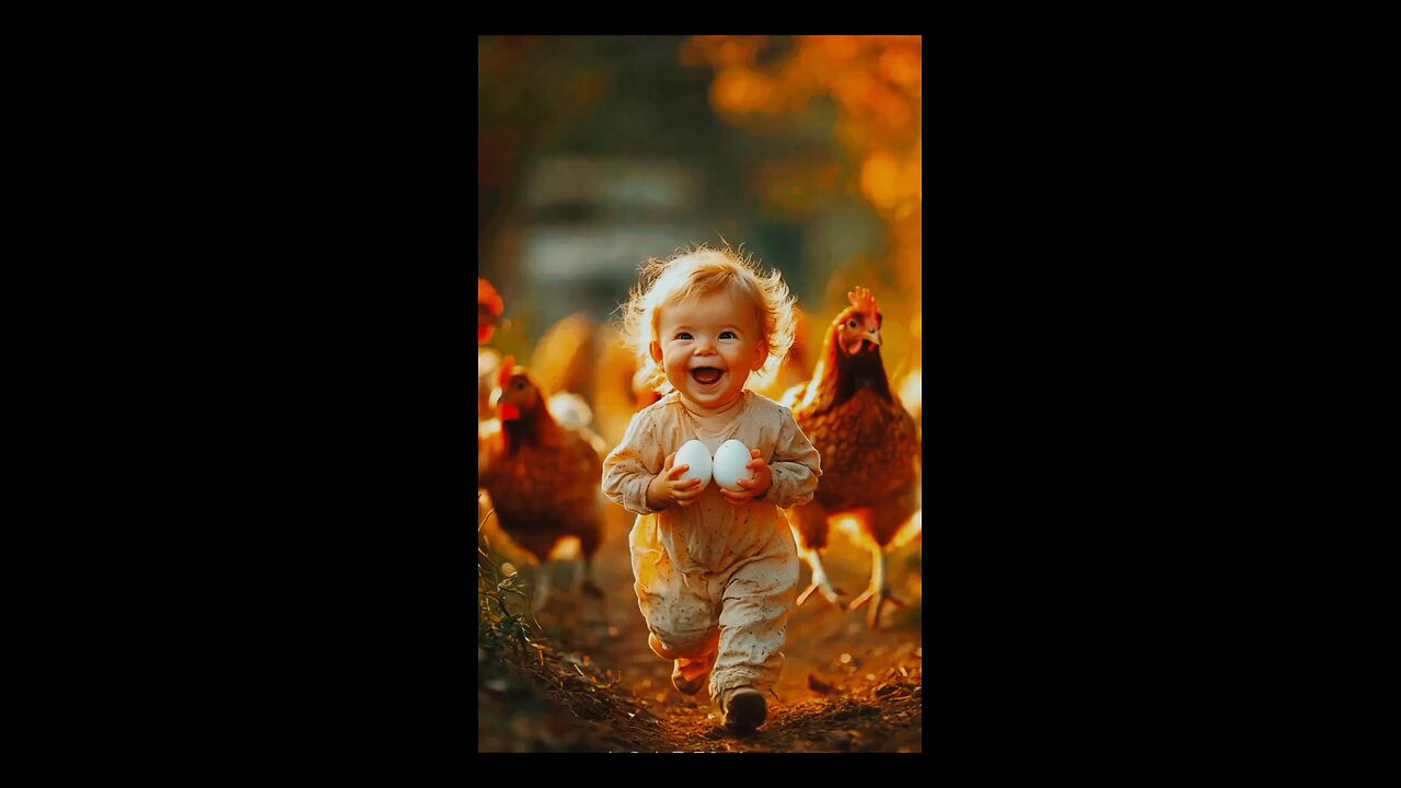 cute baby playing with cute animals