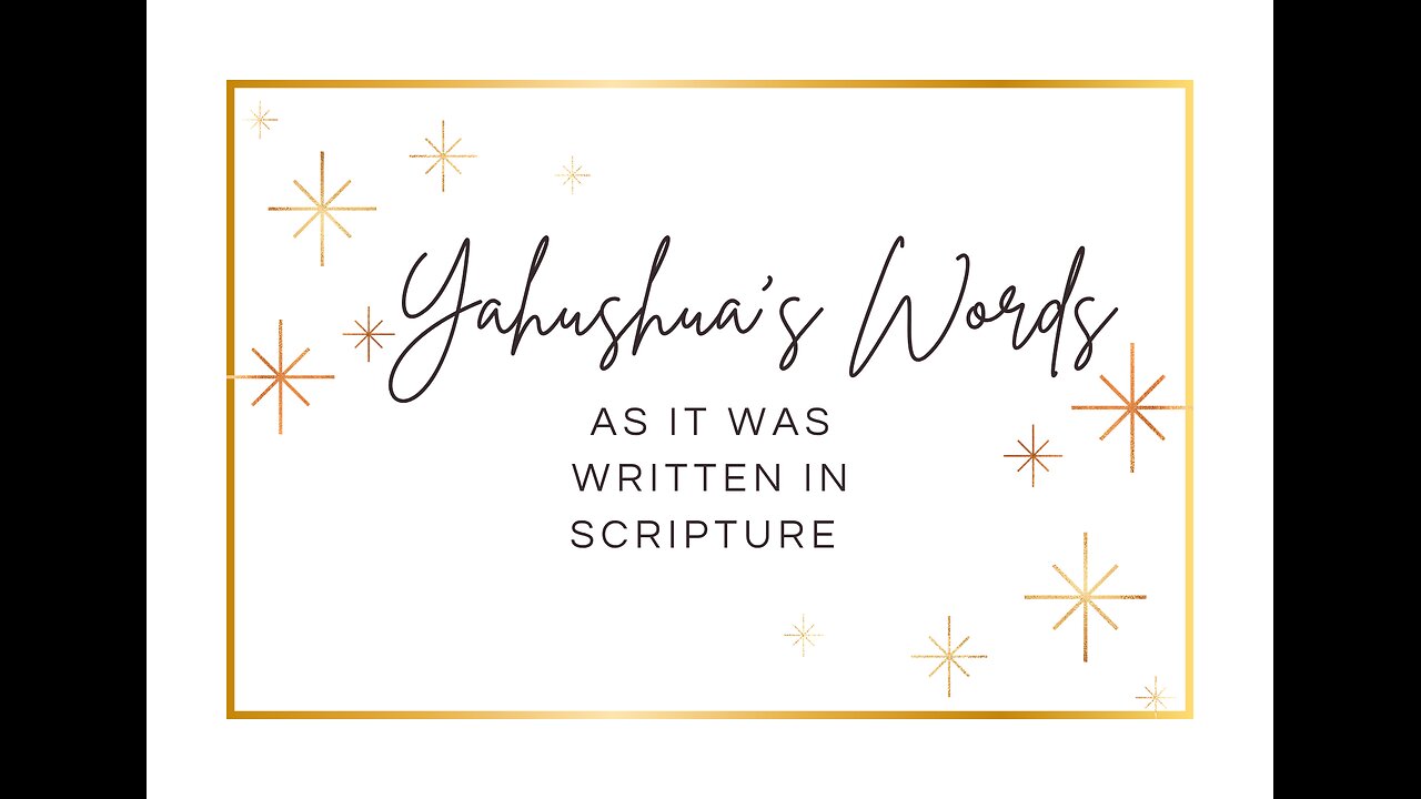 Yahushuah's Words Matthew 6:25-34