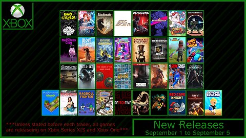 New Xbox Games for September 1 to September 5 2025