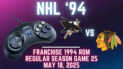NHL '94 Franchise League (1994) - Sharks (Len) at Blackhawks (DPS) {Genesis} - Game 25 (OT!)