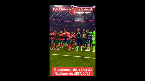 Celebration of Portugal after winning UEFA League