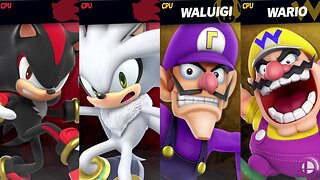 Shadow (Moveset) & Silver (Moveset) vs Wario (Moveset) & Waluigi (Moveset) SSBU