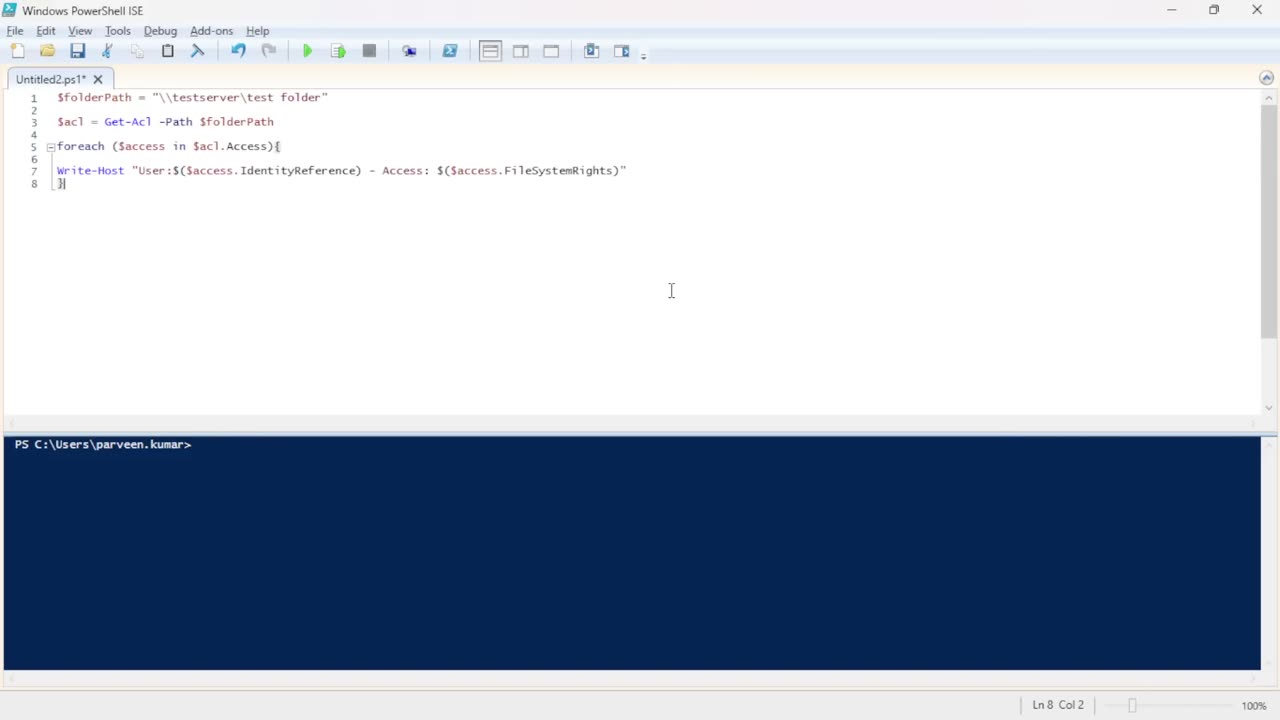Retrieve User Access Permissions for Shared Folders with PowerShell
