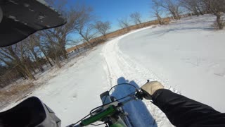 Freezing Vintage Kawasaki Snow ride