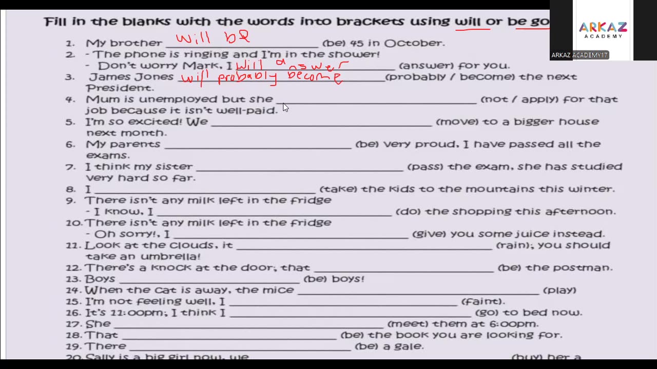 Future simple +going to