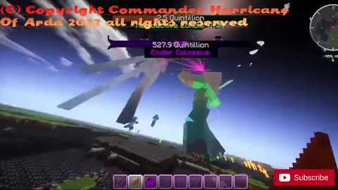 Minecraft Mob Battle Ender Colossus vs radioactive zombie titan