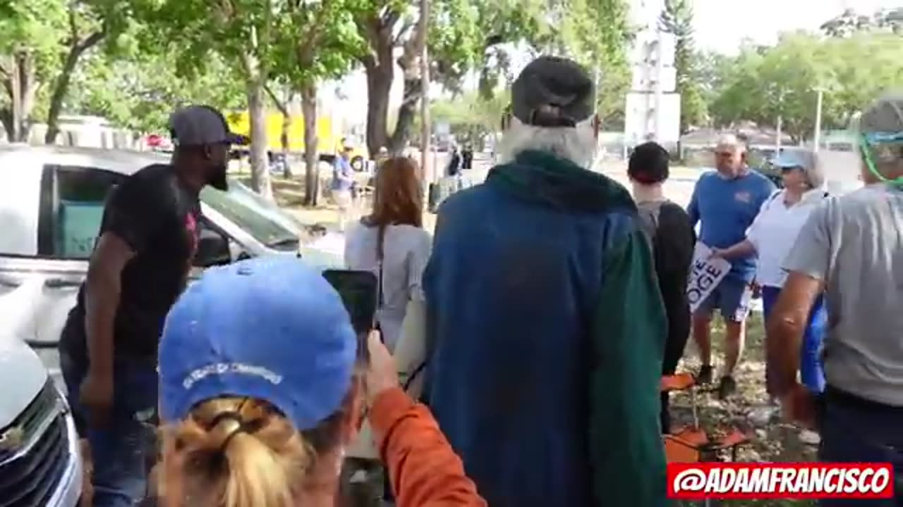 I wore a "Trump was right about everything!" hat to Tesla Takedown in Tampa - INSANE!!!