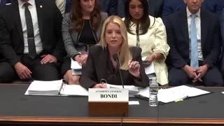 Pam Bondi asked about Jeffrey Epstein “The Dow is over 50k right now"