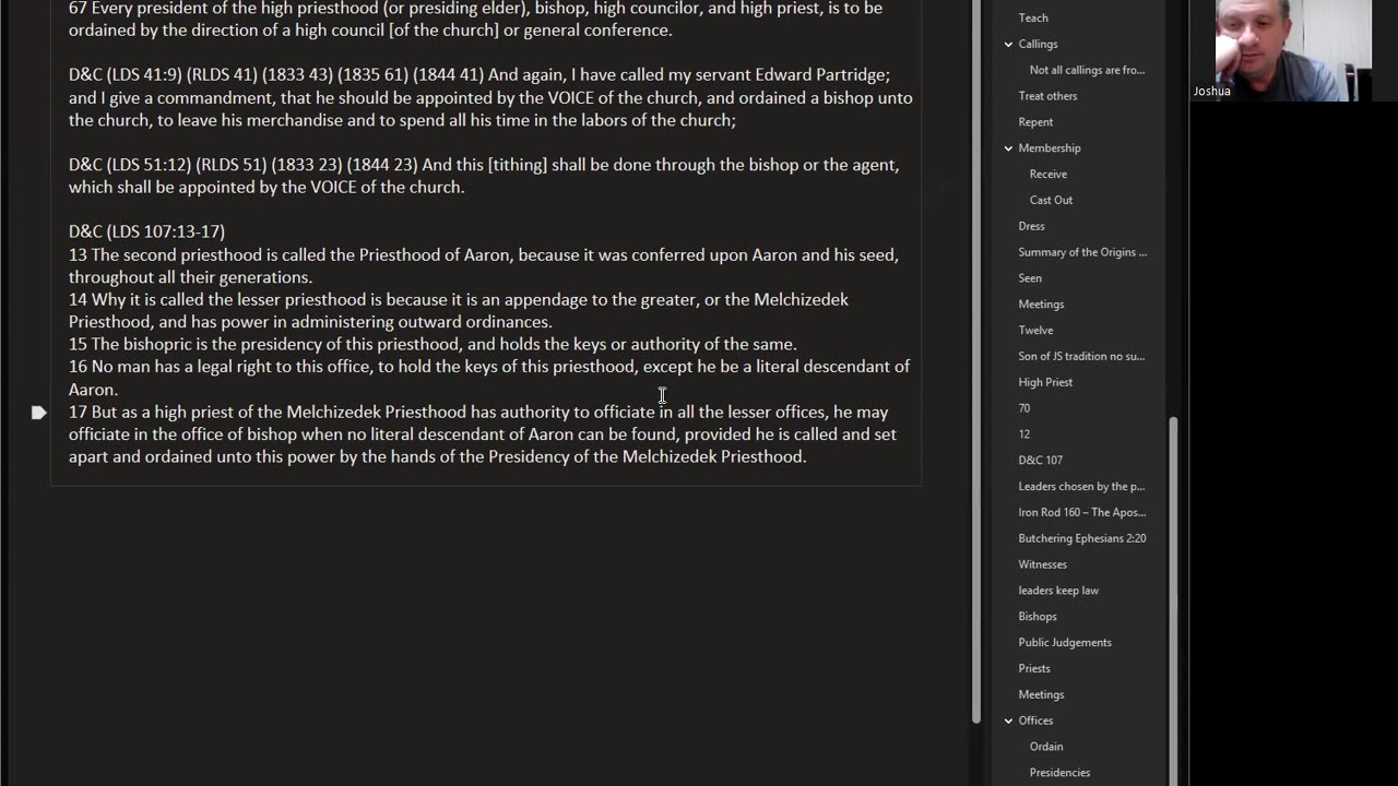 Scripture Study 2025-08-23 Aaronic Priesthood