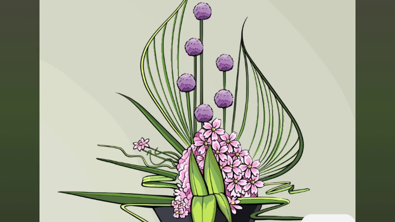 Elegant Floral Arrangement with Abstract Design in Modern Japanese Ikebana Style