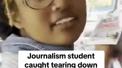 She was caught tearing down Charlie Kirk event in her campus