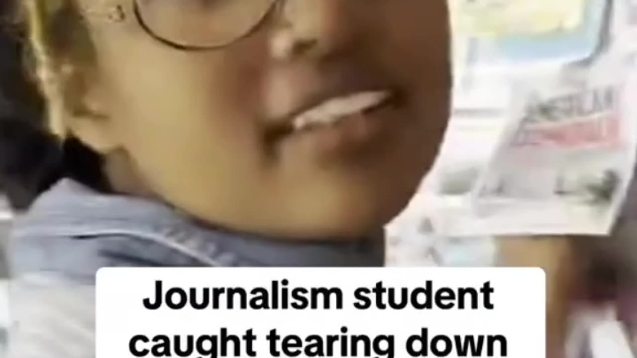 She was caught tearing down Charlie Kirk event in her campus