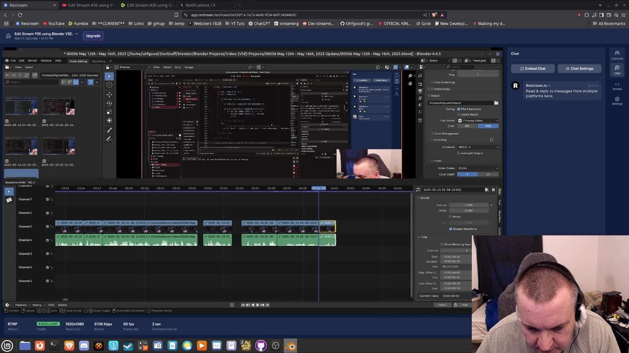Edit Stream #36 using Blender VSE.