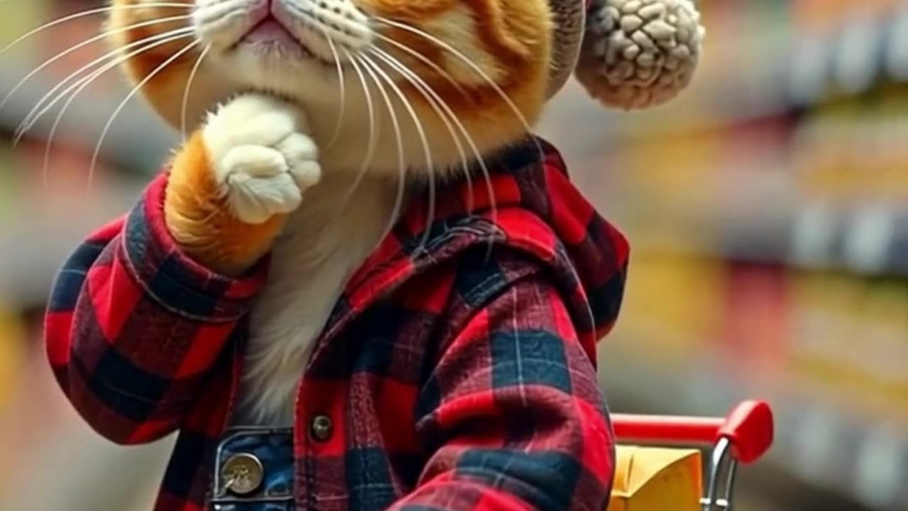 "Shopping Time with the Coolest Cat 🛒🐱"