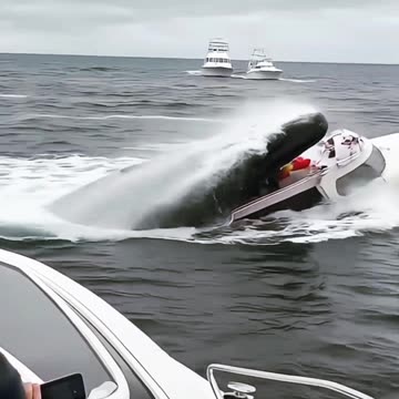 😱Suddenly a huge fish chased us into the sea.