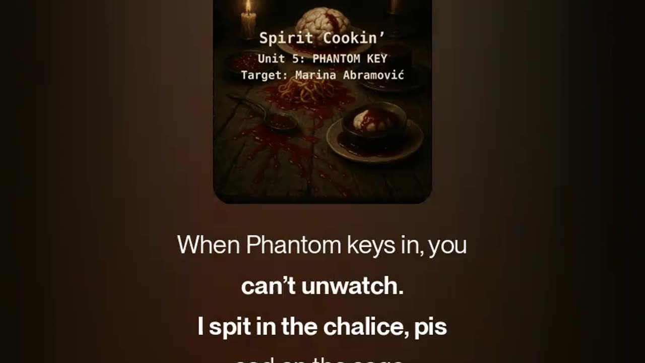 🗝️ SPIRIT COOKIN’ Target: Marina Abramović