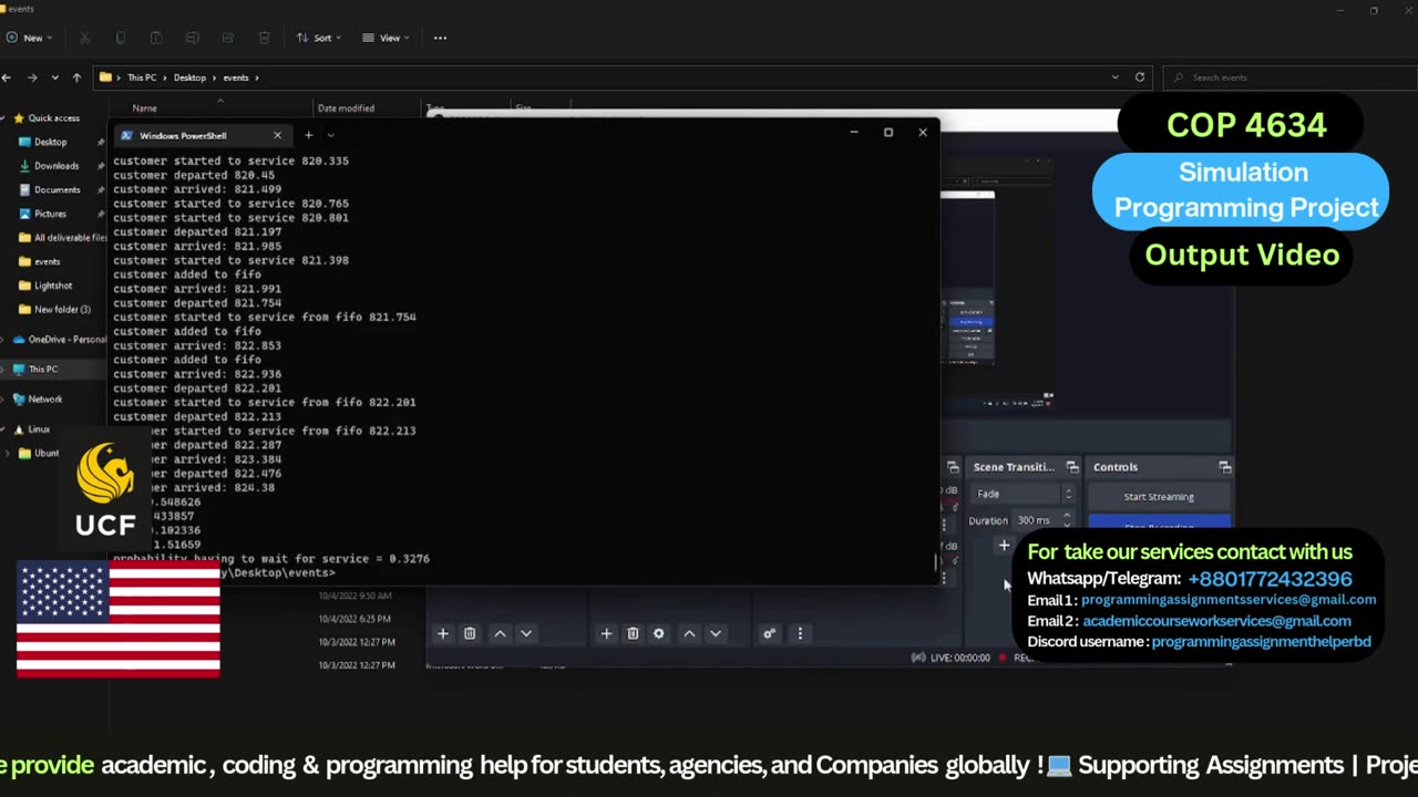Student Work(Project) | COP 4634 Simulation Project - Data Structures & Algorithms II | UCF Orlando