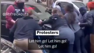 (-: ICE agents drove their car through the protesters :-)