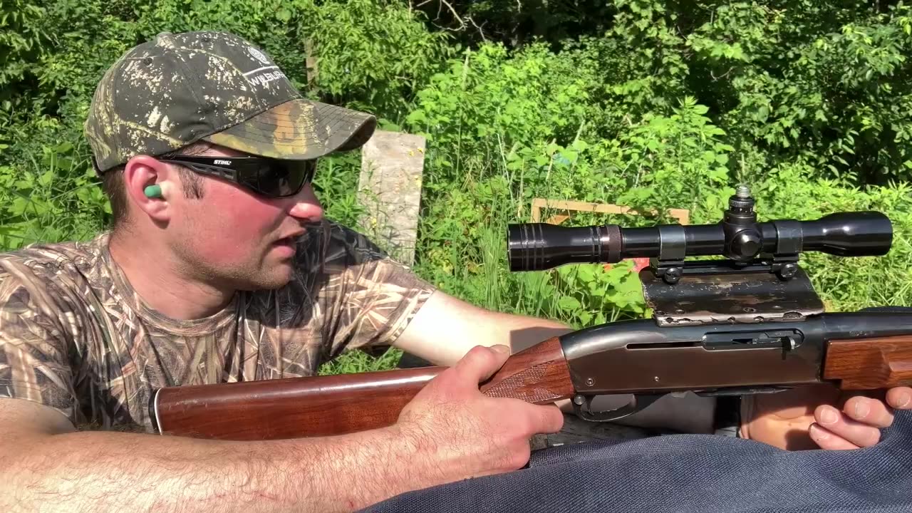 Remington 7400 offset scope sight in struggles