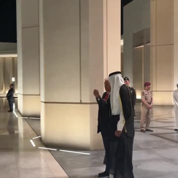 President Trump and the Emir of Qatar watch a sword dancing ceremony at Al Wajba Palace 🇺🇸🇶🇦