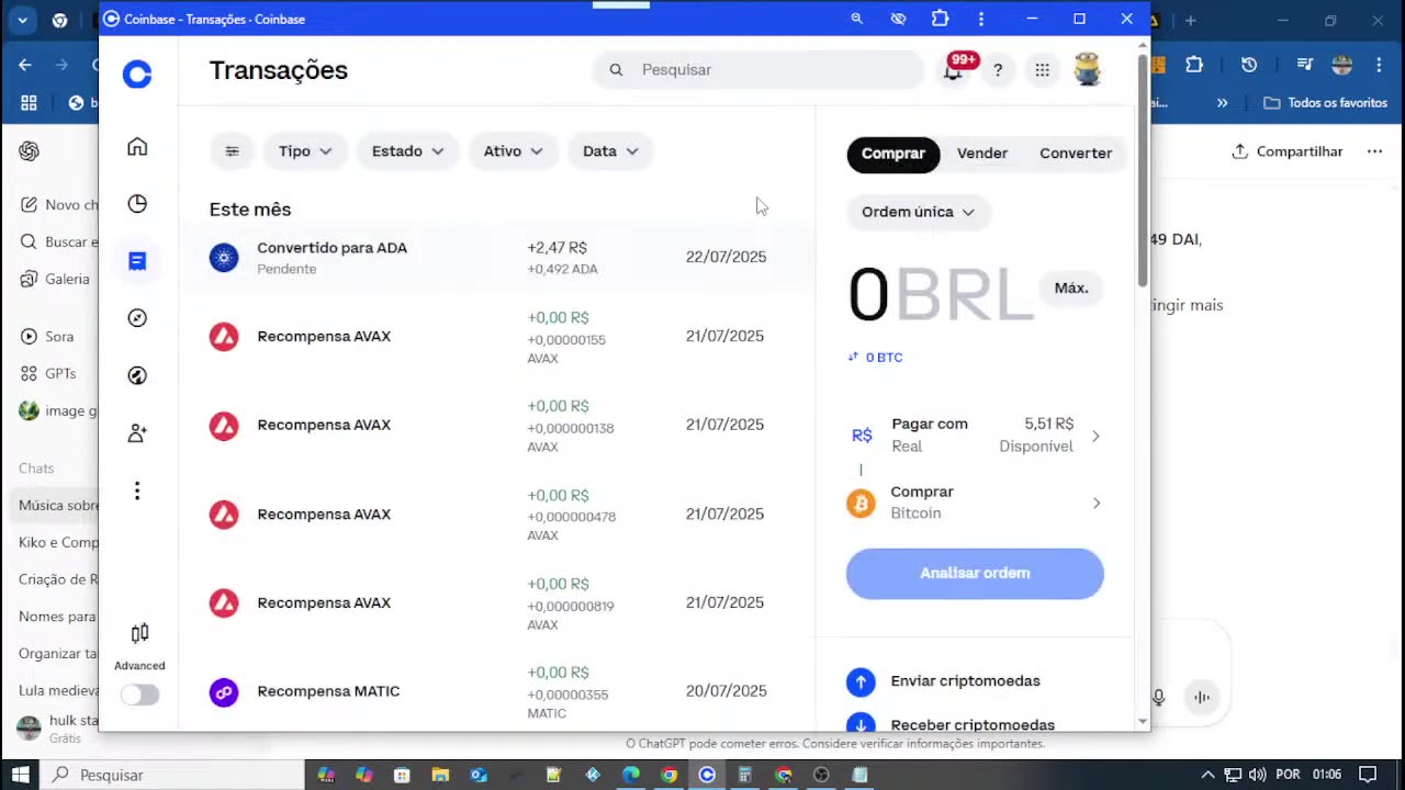 as moedas na coinbase