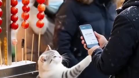 The little businessman is the kitty behind the counter #ai