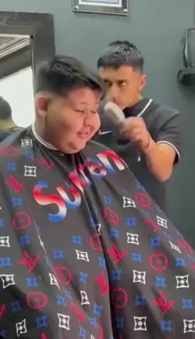 Smoking meth and cutting hair... Look at his eyes