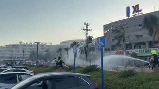 The area where the drone crashed near the Club Hotel Eilat