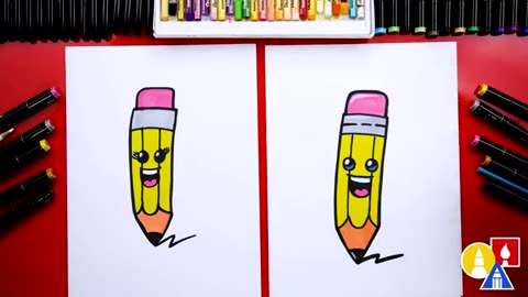 Incredible: How To Draw A Funny Cartoon Pencil - Easy step-by-step art lesson fo