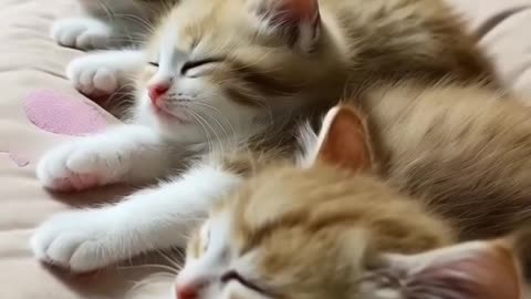 Adorable Kittens Dreaming & Purring in Their Sleep