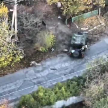 Ukrainian Soldiers on Humvee Get Adrenaline Rush — Russian Drone Hits Soft Spot, No Detonation