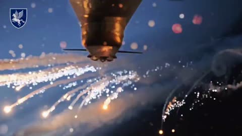 Ukrainian Attack Helicopter Firing on Russian Lines