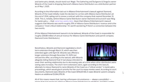 Wizards drops a Distribution partner does it matter?