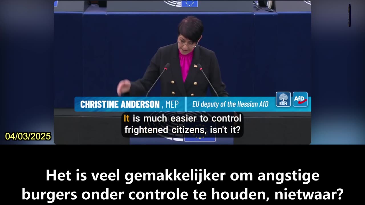 【NL】Christine Andersen: EU gebruikt angst verspreiden als machtsinstrument