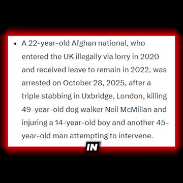 🇬🇧 A 22-year-old Afghan national stabbed three people, killing a 49....