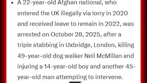 🇬🇧 A 22-year-old Afghan national stabbed three people, killing a 49....