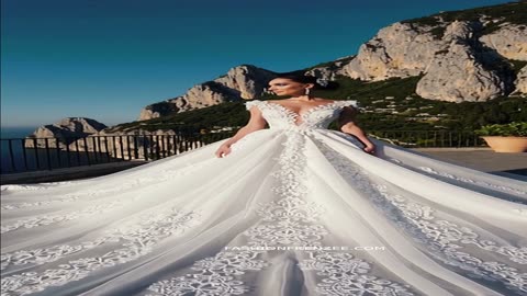 Princess Bridal Dress Featuring Vintage-Inspired Sleeves 👑 #TimelessBridal #WeddingGown