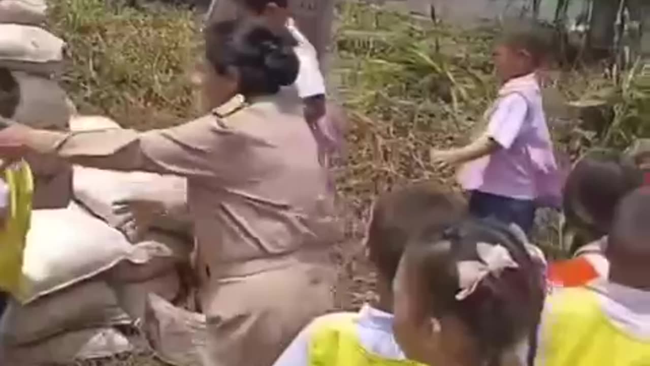 Unfamiliar Reality in Thailand: Children evacuated from kindergartens following sirens