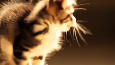A kitten attacking a shoelace