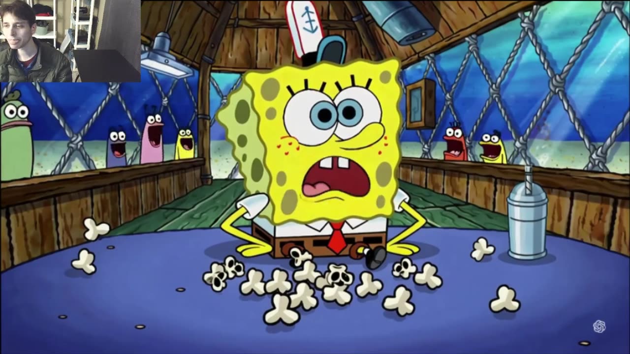 SpongeBob SquarePants Attempts The Popcorn Eating Challenge Fake Funny Parody 2D Animated