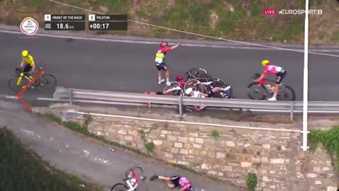 Accident at the women&acirc;s Milan-San Remo bicycle race