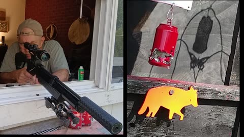 cutting a can in half with an airgun challenge