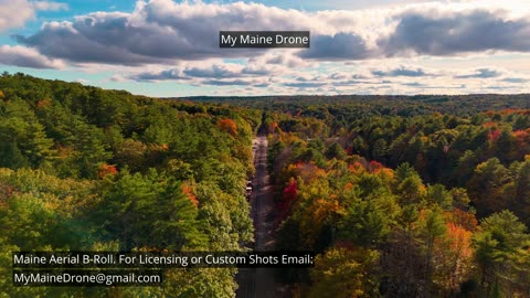 Maine B-Roll (No Sound): Aerial Views of Fall Foliage and Railroad Tracks in Gray, Maine Video 9