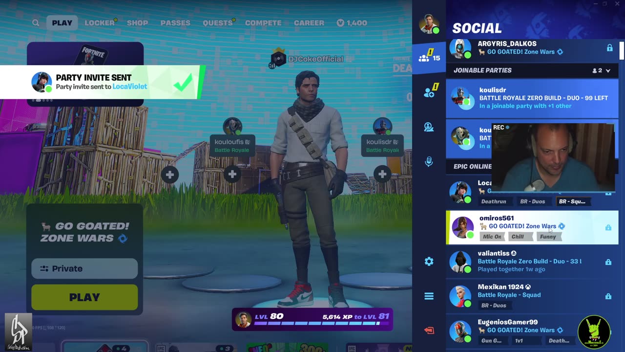 🔴 #Live [GR/EN] 🎮: Fortnite dike mu!!! | Follow me @ social: @DJCokeOfficial | !addme !social |